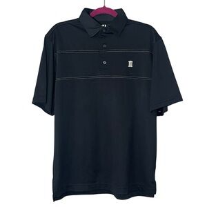 FootJoy Black Polo Short Sleeve Shirt with White Accents XL A-013